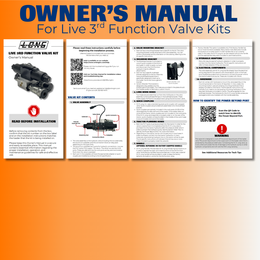3rd Function Attachments Third Function Valve Kit for Mahindra 1635L, 1640L No Cab. Mahindra Bu ...